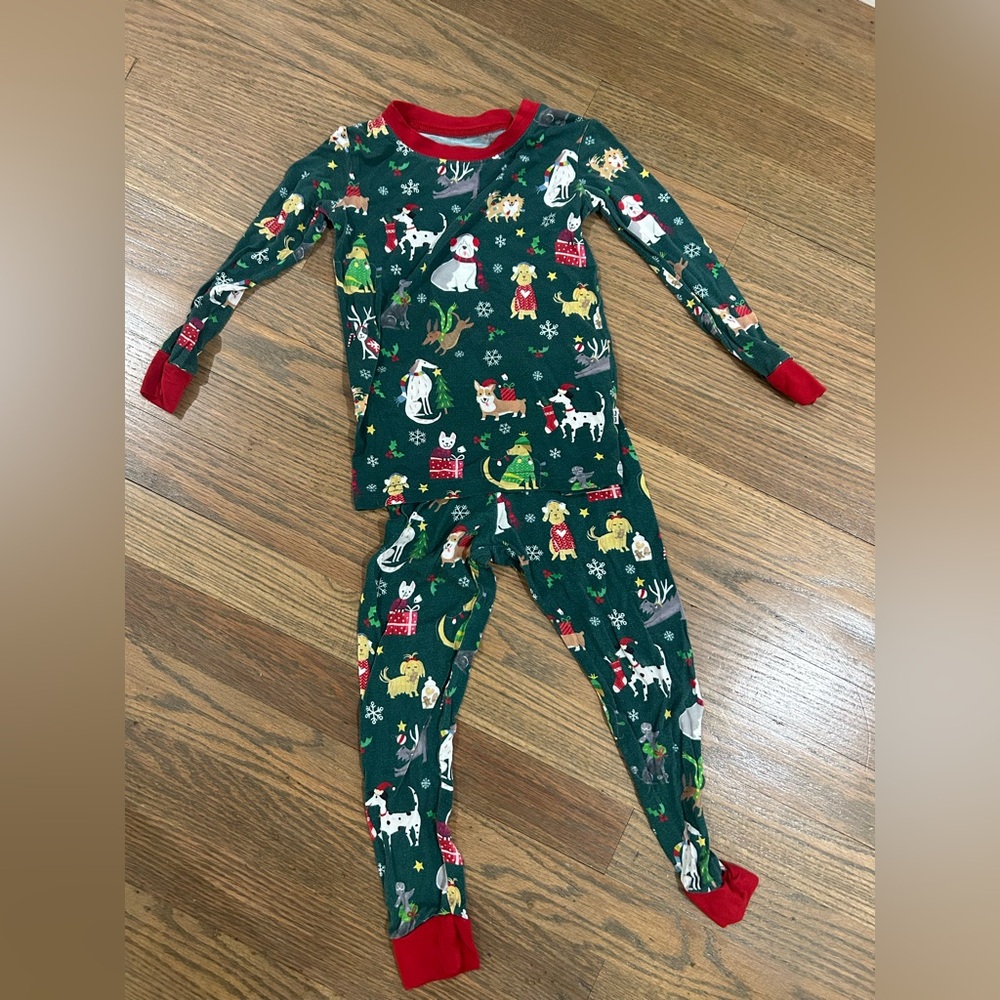 Little Sleepies Green Holiday Kids Pajama Set